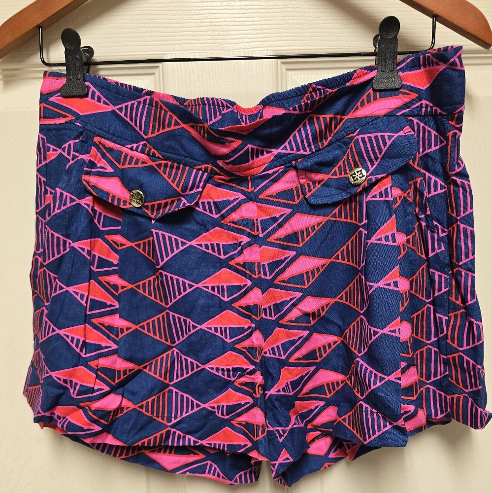 Escapada Purple and Blue Geometric Women's Shorts Sz Small